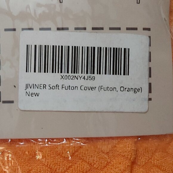 JIVINER Orange Soft Futon Cover - Stretchy 85% Polyester, 15% Spandex, Easy Care - Picture 3 of 3